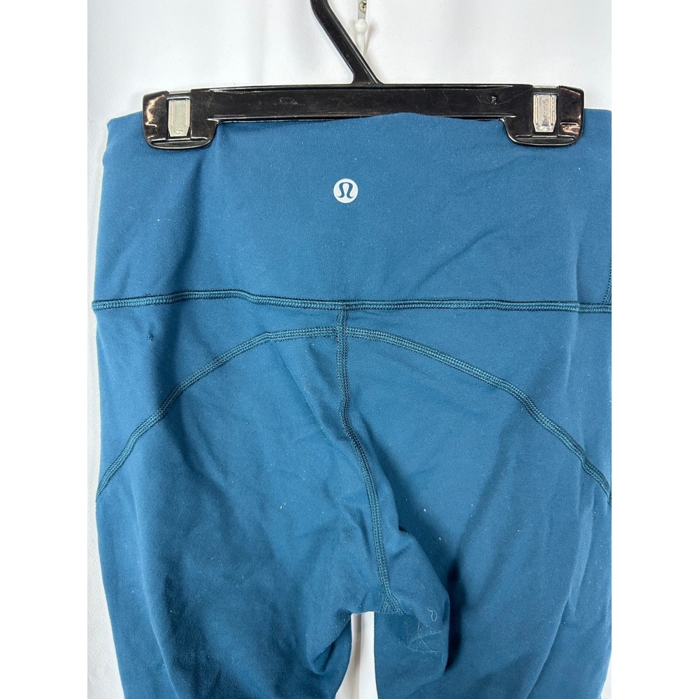 Lululemon High Rise Perforated Crop Leggings Teal Blue Size 6